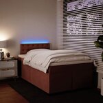 vidaXL Sommier à lattes de lit avec matelas rose 120x190 cm velours