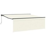 vidaXL Auvent Rétractable Crème 350 x 250 cm Tissu  Métal