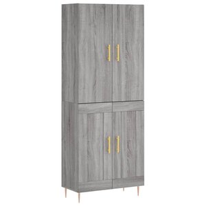 vidaXL Buffet haut Sonoma gris 69 5x34x180 cm Bois d'ingénierie