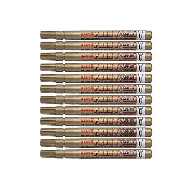 Marqueur PAINT Marker PX21 Pointe conique fine 0 8 - 1 2mm Or x 12 UNI-BALL