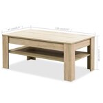 vidaXL Table basse bois d'ingénierie 110x65x48 cm Chêne