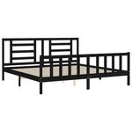 vidaXL Cadre de lit sans matelas noir 200x200 cm bois massif de pin