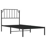 vidaXL Cadre de lit métal sans matelas avec tête de lit noir 90x190 cm