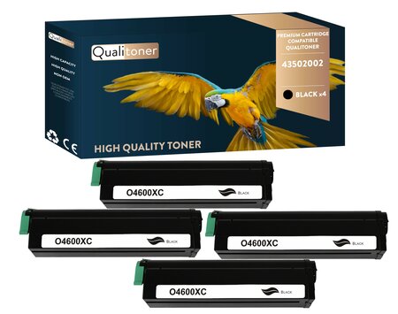 Qualitoner x4 toners 43502002 noir compatible pour oki