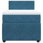 vidaXL Sommier à lattes de lit avec matelas bleu 80x200 cm velours