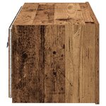 Meuble TV vidaXL avec lumières LED en vieux bois 80x35x31 cm