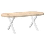 vidaXL Pieds de table basse en forme de X  2 pièces  blanc  60 x (42-43) cm  acier