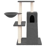 vidaXL Arbre à chat avec griffoirs en sisal Gris foncé 82 cm