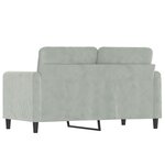 vidaXL Canapé à 2 places Gris clair 120 cm Velours