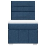 vidaXL Sommier à lattes de lit avec matelas Bleu 100x200 cm Tissu