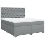 vidaXL Sommier à lattes de lit avec matelas Gris clair 180x200cm Tissu