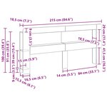 vidaXL Cabinet de Tête de Lit Chêne Fumé 215 x 18 5 x 100 cm