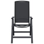 vidaXL Chaises de jardin inclinables 2 Pièces Noir 58 x 71 x 112 cm