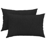 vidaXL Coussins de canapé 2 pc tissu Noir 60 x 40 cm