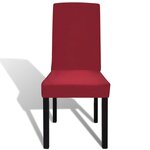 vidaXL Housse de chaise droite extensible 4 Pièces Bordeaux