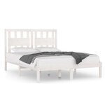 vidaXL Cadre de lit Blanc Bois de pin massif 180x200 cm Super King
