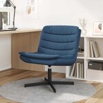 vidaXL Chaise pivotante Bleu 63 x 75 x 76 cm tissu