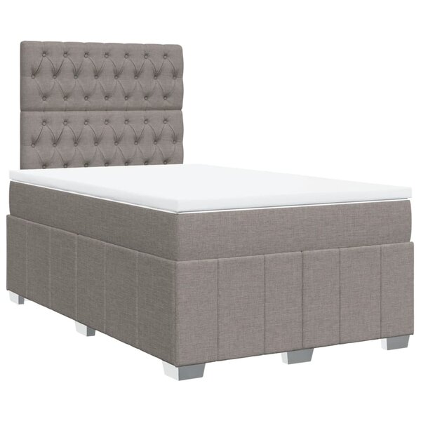 vidaXL Sommier à lattes de lit avec matelas Taupe 120x200 cm Tissu