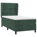 vidaXL Sommier à lattes de lit et matelas Vert foncé 80x200 cm Velours