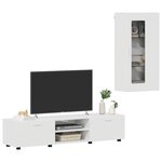 vidaXL Ensemble meuble TV FLORIN Blanc brillant Bois d'ingénierie