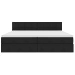 vidaXL Lit avec rangement et matelas avec matelas Noir 200 x 200 cm
