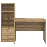 vidaXL Bureau avec Rangement en Chêne Artisanal Bois d'Ingénierie