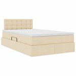 vidaXL Lit avec rangement et matelas avec matelas Crème 120 x 190 cm