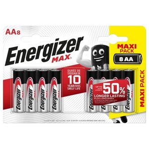 Piles Alcalines Energizer Max AA/LR6, pack de 8