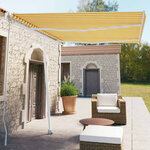 vidaXL Auvent manuel rétractable sur pied 350x250 cm Jaune/blanc