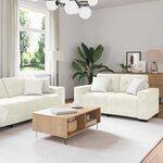 vidaXL Ensemble de Canapés 2 Pièces Crème 221 x 78 x 80 cm Velours