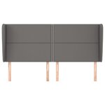 vidaXL Tête de lit avec oreilles Gris 203x23x118/128 cm Similicuir