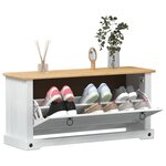 vidaXL Cabinet à chaussures Corona Blanc 99 x 32 x 49 cm Pin massif