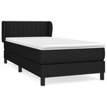 vidaXL Sommier à lattes de lit avec matelas Noir 90x200 cm Tissu