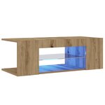 vidaXL Meuble TV avec lumières LED chêne artisanal bois d'ingénierie