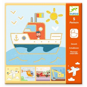 Djeco DJ08819 - Pochoirs Transports