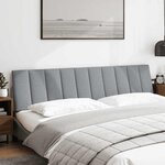 vidaXL Coussin de tête de lit gris clair 200 cm tissu