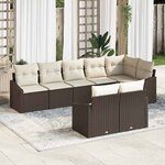 vidaXL Ensemble de salle à manger pour jardin 8 Pièces Marron  Crème