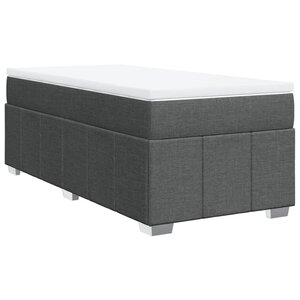 vidaXL Sommier à lattes de lit et matelas Gris foncé 90x190 cm Tissu