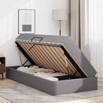 vidaXL Lit avec rangement et matelas avec matelas 2 Pièces Gris Cuir