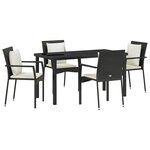 vidaXL Ensemble de salle à manger pour jardin 5 Pièces Noir polyrotin