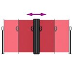 vidaXL Auvent latéral rétractable rouge 120x1200 cm