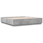 vidaXL Cadre de lit avec LED sans matelas gris béton 200x200 cm