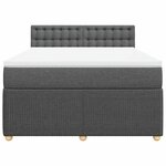 vidaXL Sommier à lattes de lit avec matelas Gris foncé 140x200cm Tissu