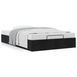 vidaXL Cadre de lit ottoman sans matelas noir 120x200 cm tissu