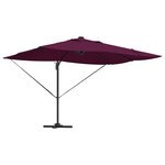 vidaXL Parasol Roma à Bras Déporté Rouge et Noir 352 x 251 x 265 cm