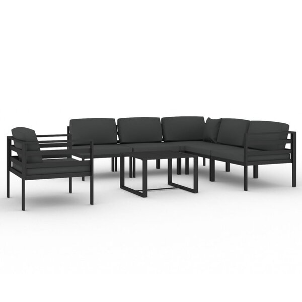 Salon de jardin meuble d'extérieur ensemble de mobilier 7 pièces avec coussins aluminium anthracite 02_0017066