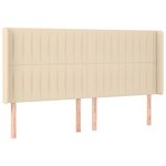vidaXL Sommier à lattes de lit matelas et LED Crème 160x200 cm Tissu