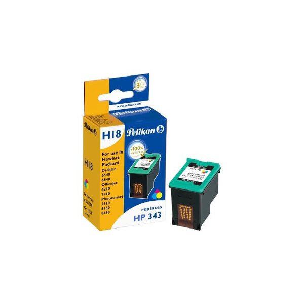 H18 cartouche jet d'encre compatible avec oem c8766ee 343 couleur pelikan printing