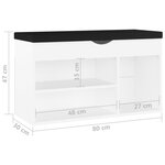 vidaXL Banc à chaussures avec coussin Blanc Bois d'ingénierie