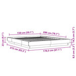 vidaXL Cadre de lit chêne sonoma 150x200 cm bois d'ingénierie